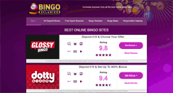 Desktop Screenshot of bingoexclusives.co.uk