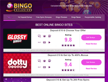 Tablet Screenshot of bingoexclusives.co.uk